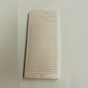New Pink Lined Notepad "All in a Day's Work" 100 Sheets